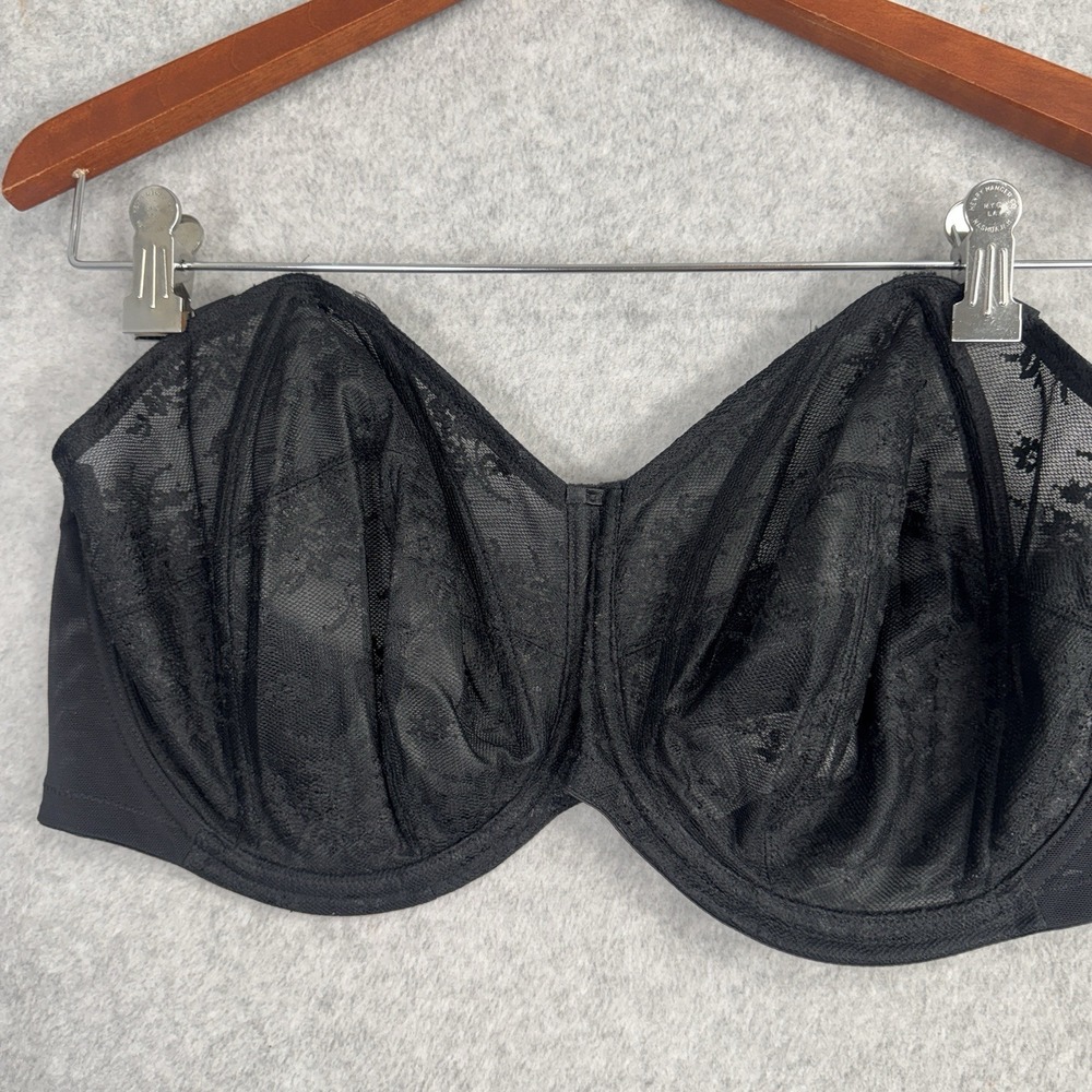Goddess Elomi 34K Bra Lot 2 Black Lace Leopard Underwire Plus Size EUC - Picture 2 of 16